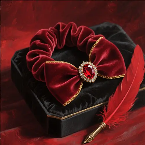 絲絨蝴蝶結髮圈